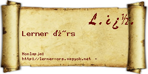 Lerner Örs névjegykártya